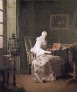 Jean Baptiste Simeon Chardin Birdie and woman Sweden oil painting artist